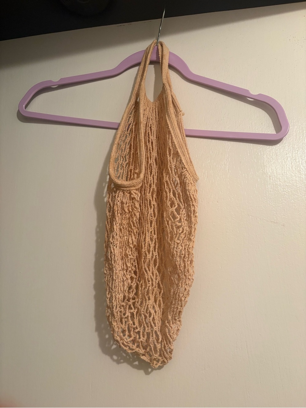 Vintage cotton mesh shopping bag